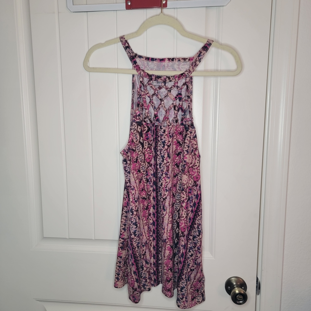Torrid Pink Purple Printed Tank Top Blouse, Women's Size 0